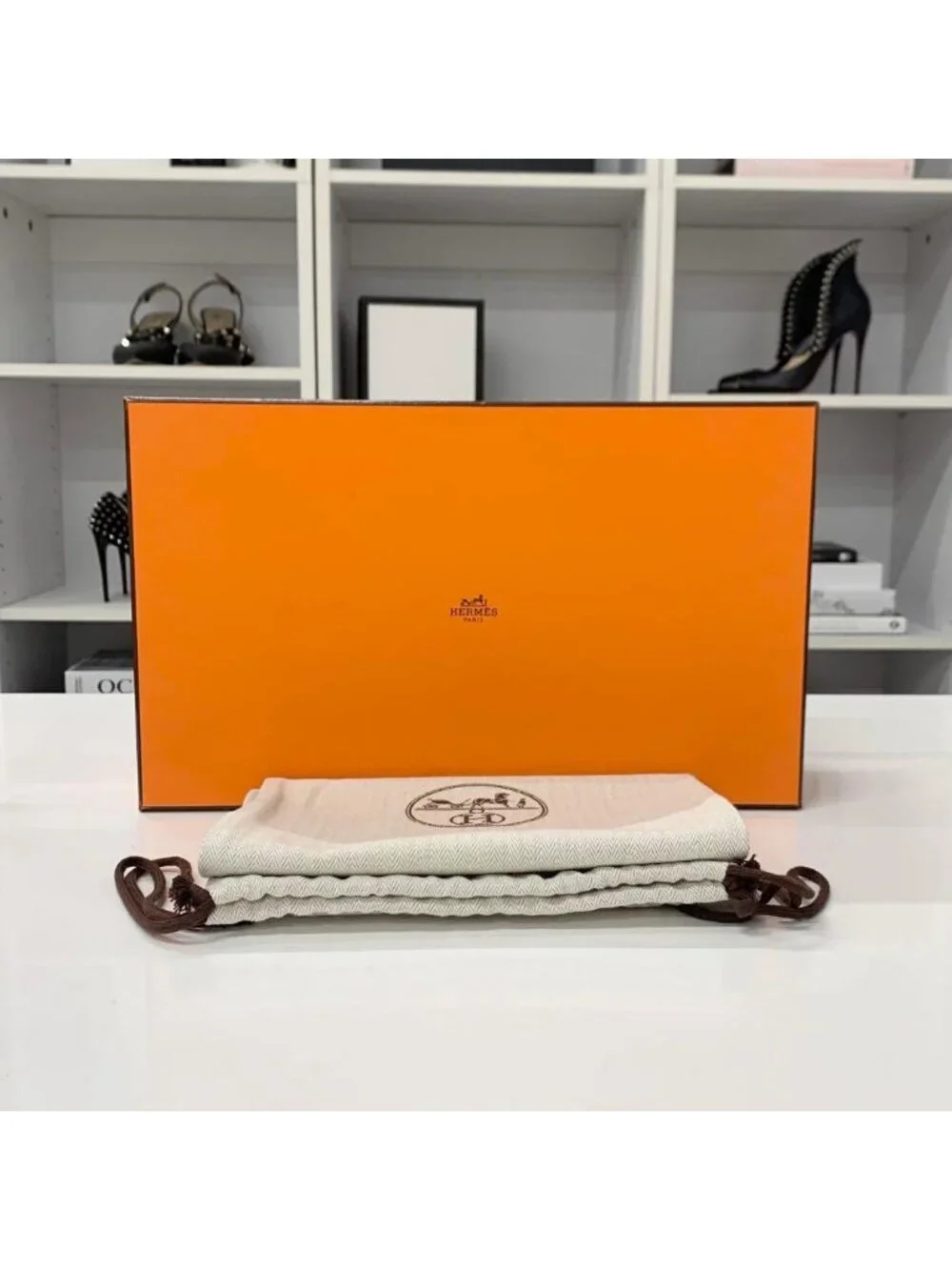 Hermes Suede Fabric Velcro Sneakers White - Picture 10 of 10